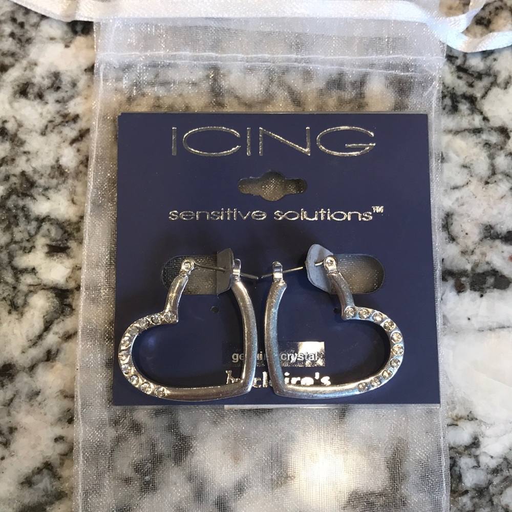 Genuine Crystal heart earrings